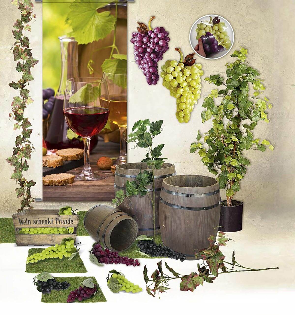 Decoraci&oacute;n de la vendimia recogida de la uva